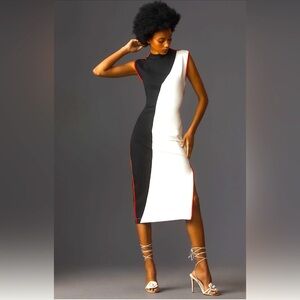 Maeve black and white dress size small.